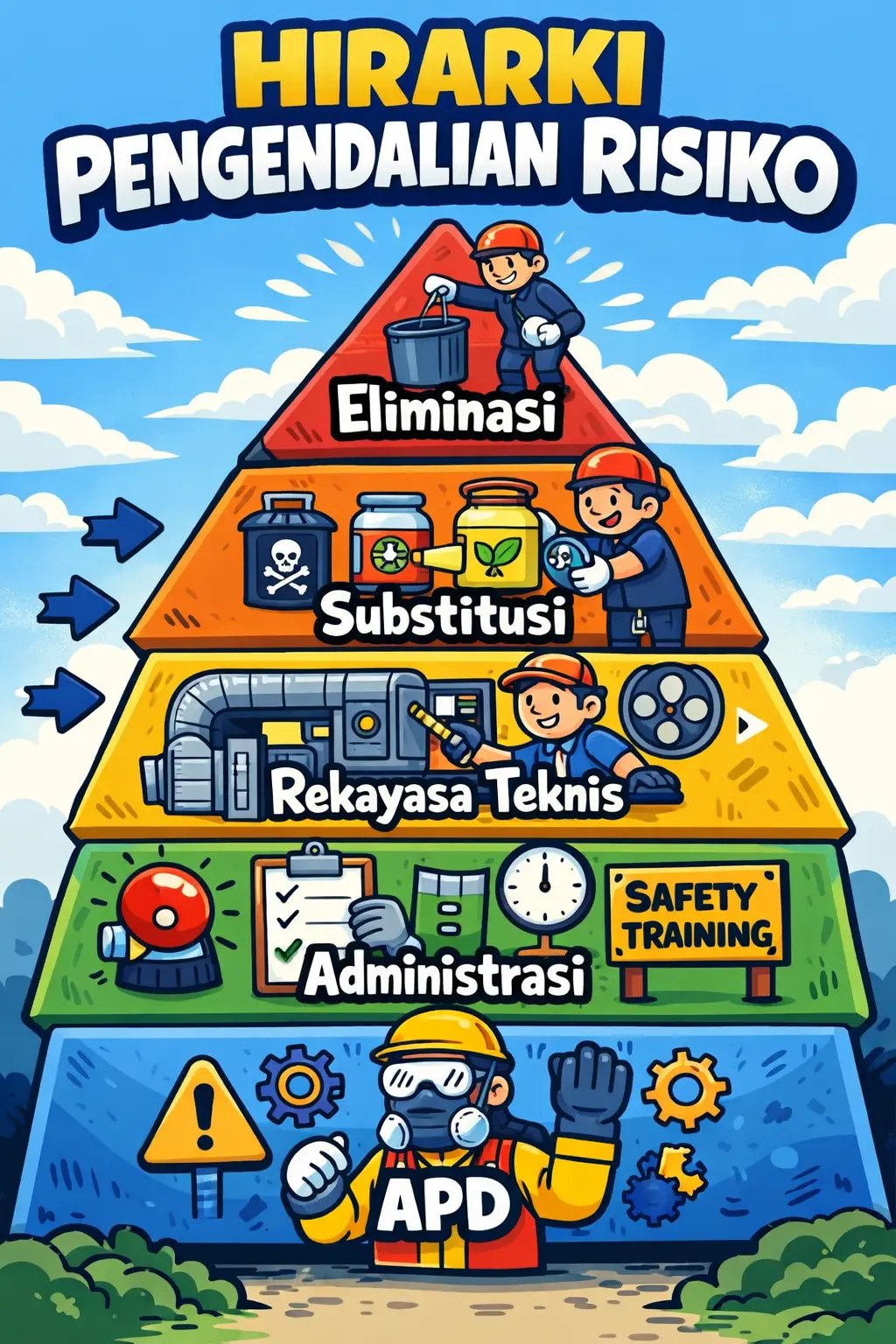Ilustrasi Hirarki Pengendalian Risiko