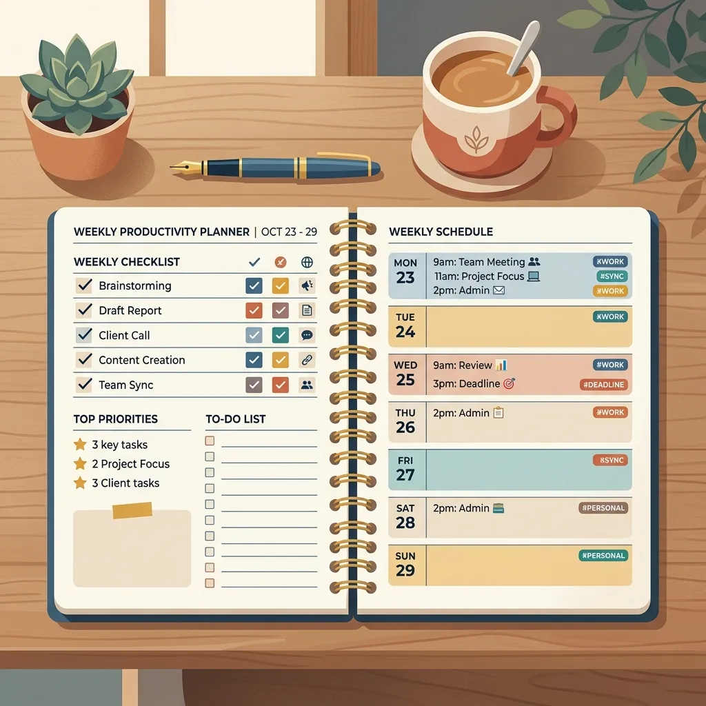 Checklist Produktivitas Mingguan untuk Profesional Sibuk Checklist Produktivitas Mingguan